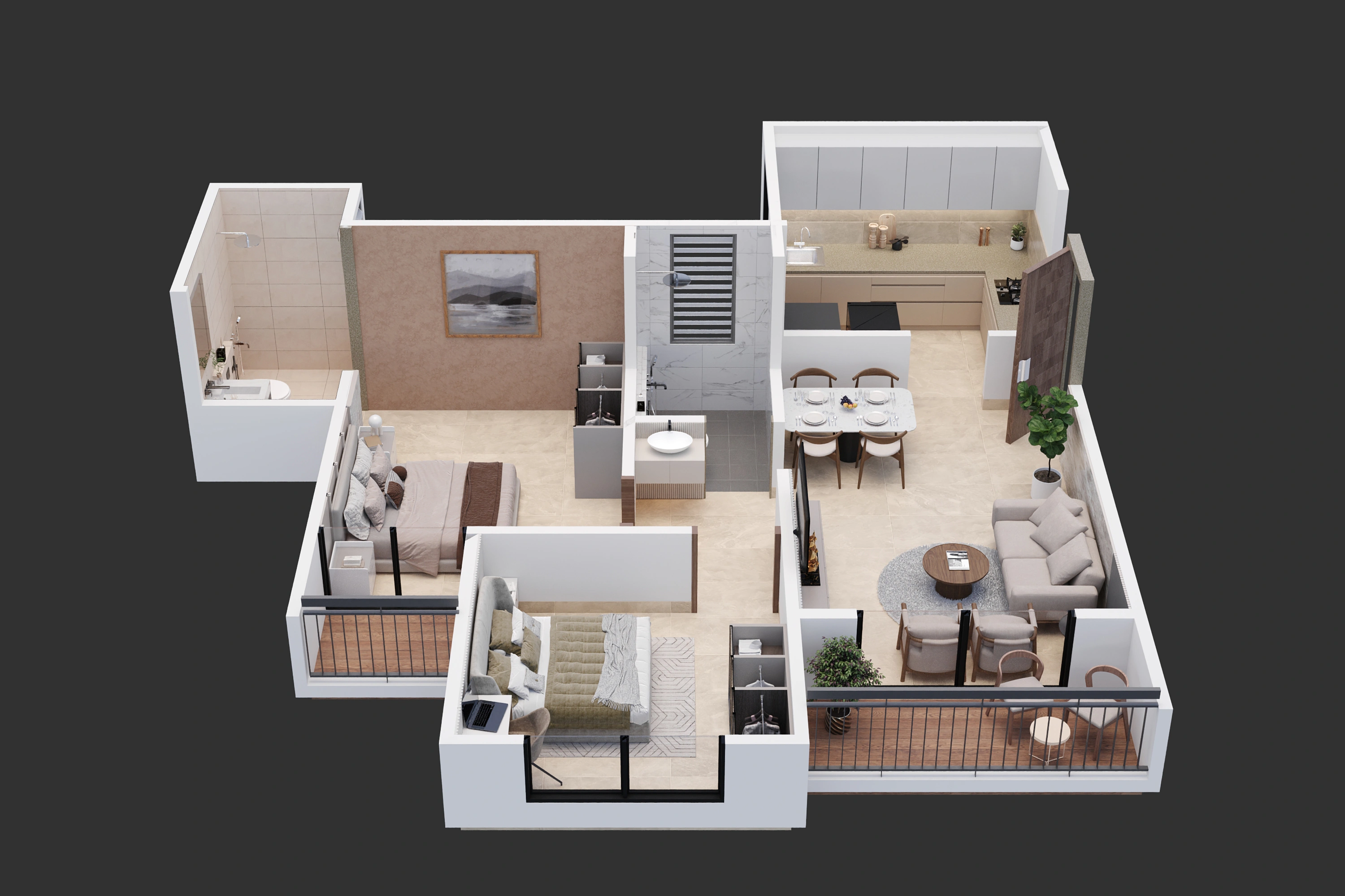 2 BHK Floor Plan